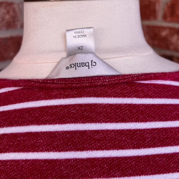 CJ BANKS 2X STRIPED SCOTTIE SWEATSHIRT - Picture 6 of 11